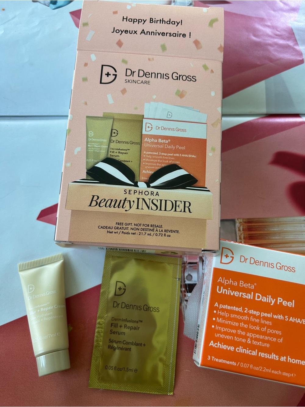 Dr Dennis Gross BeautyINSIDER Pink Skincare Moisturizer skin spa trio set